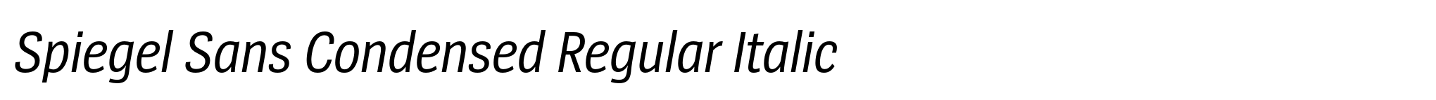 Spiegel Sans Condensed Regular Italic image